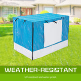 36in Foldable Wire Dog Cage with Tray + BLUE Cover - Top-Down View