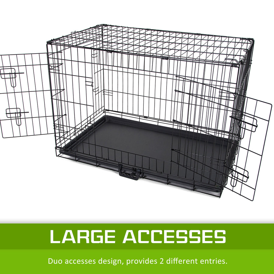 48in Foldable Wire Dog Cage with Tray + BLUE Cover