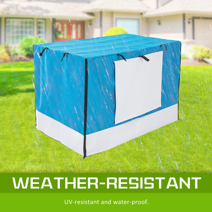 48in Foldable Wire Dog Cage with Tray + BLUE Cover