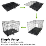 36in Foldable Wire Dog Cage with Tray + Cushion Mat + BLUE Cover - Extra Image