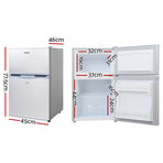 Glacio 65L portable fridge freezer, upright, silver, 12V/24V/240V, built-in door lock