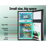 Glacio 90L Portable Fridge Freezer Bar Upright 12V/24V/240V Camping Caravan - Top-Down View