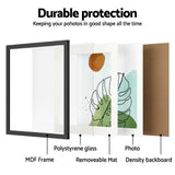 Artiss Black Square Photo Frame Set - 2 Pieces for 16x16 Prints - 45-Degree Angle