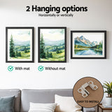 Artiss Black 3-Piece Photo Frame Set for 10x14 Prints - Top-Down View