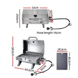 Grillz Portable Gas BBQ Grill with Double Sided Plate - Front View
