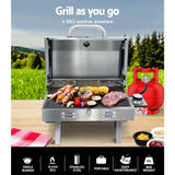Grillz Portable Gas BBQ Grill with Double Sided Plate - Side View