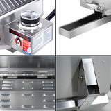 Grillz Portable Gas BBQ Grill with Double Sided Plate - Close-Up Angle