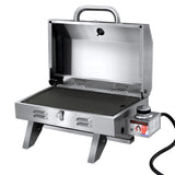 Grillz Portable Gas BBQ Grill with Double Sided Plate - Low Angle