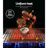 Grillz Portable Gas BBQ Grill 2 Burners with 2 Plates - Top-Down View