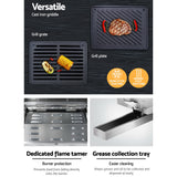 Grillz Portable Gas BBQ Grill 2 Burners with 2 Plates - Rear View