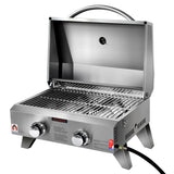 Grillz Portable Gas BBQ Grill 2 Burners - Low Angle
