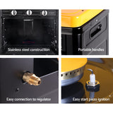Devanti Portable Gas Oven LPG Black - Side View