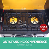 Devanti Portable Gas Oven LPG Black - Top-Down View