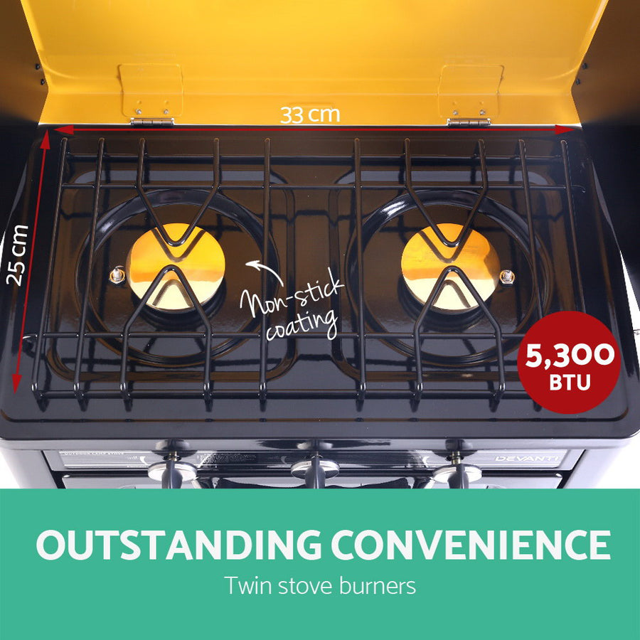 Devanti Portable Gas Oven LPG Black, image 4