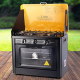 Devanti Portable Gas Oven LPG Black - Close-Up Angle
