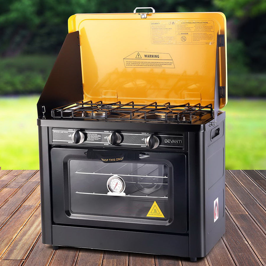 Devanti Portable Gas Oven LPG Black, image 7