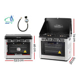 Devanti Portable Gas Oven LPG Silver - Front View
