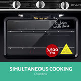 Devanti Portable Gas Oven LPG Silver - Top-Down View