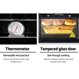 Devanti Portable Gas Oven LPG Silver - Side View
