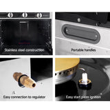Devanti Portable Gas Oven LPG Silver - Top-Down View