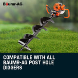 Baumr-AG Engine for Post Hole Digger Replacement Earth Auger Borer - Side View