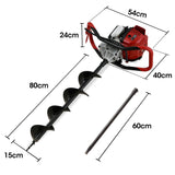 BAUMR-AG BPX-1400 38cc 4-Stroke Petrol Post Hole Digger, 150mm Auger w/ 600mm Extension Shaft - Rear View