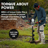 BAUMR-AG BPX-1400 38cc 4-Stroke Petrol Post Hole Digger, 150mm Auger w/ 600mm Extension Shaft - Front View