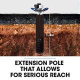 POWERBLADE PD950 52cc 2-Stroke Petrol Post Hole Digger, w/ 3 Auger bits, 600mm Extension Shaft - Top-Down View