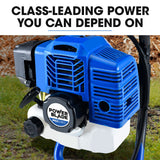 POWERBLADE PD950 52cc 2-Stroke Petrol Post Hole Digger, w/ 3 Auger bits, 600mm Extension Shaft - 45-Degree Angle