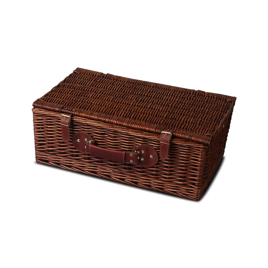 Alfresco 4 Person Picnic Basket Set Insulated Blanket Storage Bag, image 3