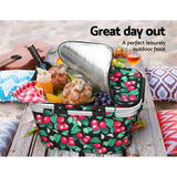 Alfresco Picnic Basket Folding Bag Hamper Insulated Storage Food Cover - 45-Degree Angle