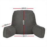 Giselle Reading Pillow Back Rest Lumbar Support Cushion Grey - Front View