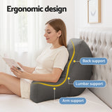 Giselle Reading Pillow Back Rest Lumbar Support Cushion Grey - Top-Down View