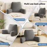 Giselle Reading Pillow Back Rest Lumbar Support Cushion Grey - Rear View