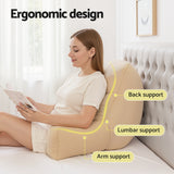 Giselle Reading Pillow Back Rest Lumbar Support Cushion Oatmeal - Top-Down View