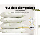 Giselle Bedding 4 Pack Bamboo Pillow Family Hotel - Top-Down View