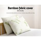 Giselle Bedding 4 Pack Bamboo Pillow Family Hotel - Rear View