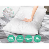 Giselle Bedding Duck Feather Down Pillow Luxury Twin Pack - Rear View