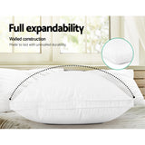 Giselle Bedding Goose Feather Down Pillow Luxury Twin Pack - 45-Degree Angle
