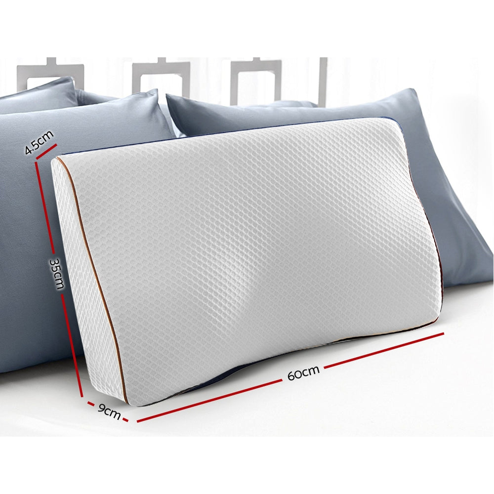 Giselle Memory Foam Pillow Neck Cervical Butterfly Ergonomic Support Grey