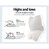 Giselle Memory Foam Pillow Neck Cervical Butterfly Ergonomic Support Navy - Top-Down View