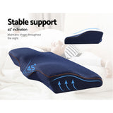 Giselle Memory Foam Pillow Neck Cervical Butterfly Ergonomic Support Navy - 45-Degree Angle