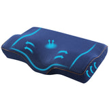 Giselle Memory Foam Pillow Neck Cervical Butterfly Ergonomic Support Navy - Close-Up Angle
