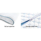 Giselle Bedding Memory Foam Contour Pillow Cool Gel - 45-Degree Angle