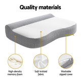 Ergonomic Memory Foam Contour Pillow by Giselle - 45-Degree Angle