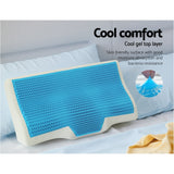 Giselle Bedding Memory Foam Contour Pillow Cool Gel Bamboo Cover - Rear View
