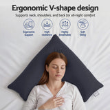 Giselle V Shape Pillow Boomerang Nursing Body Cushion Grey - 45-Degree Angle