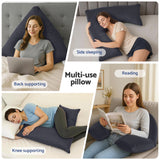Giselle V Shape Pillow Boomerang Nursing Body Cushion Grey - Close-Up Angle