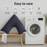 Giselle V Shape Pillow Boomerang Nursing Body Cushion Grey - Low Angle