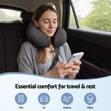 Giselle Bedding Travel Neck Pillow U-Shape Support Memory Foam Plane Car Cushion - Top-Down View